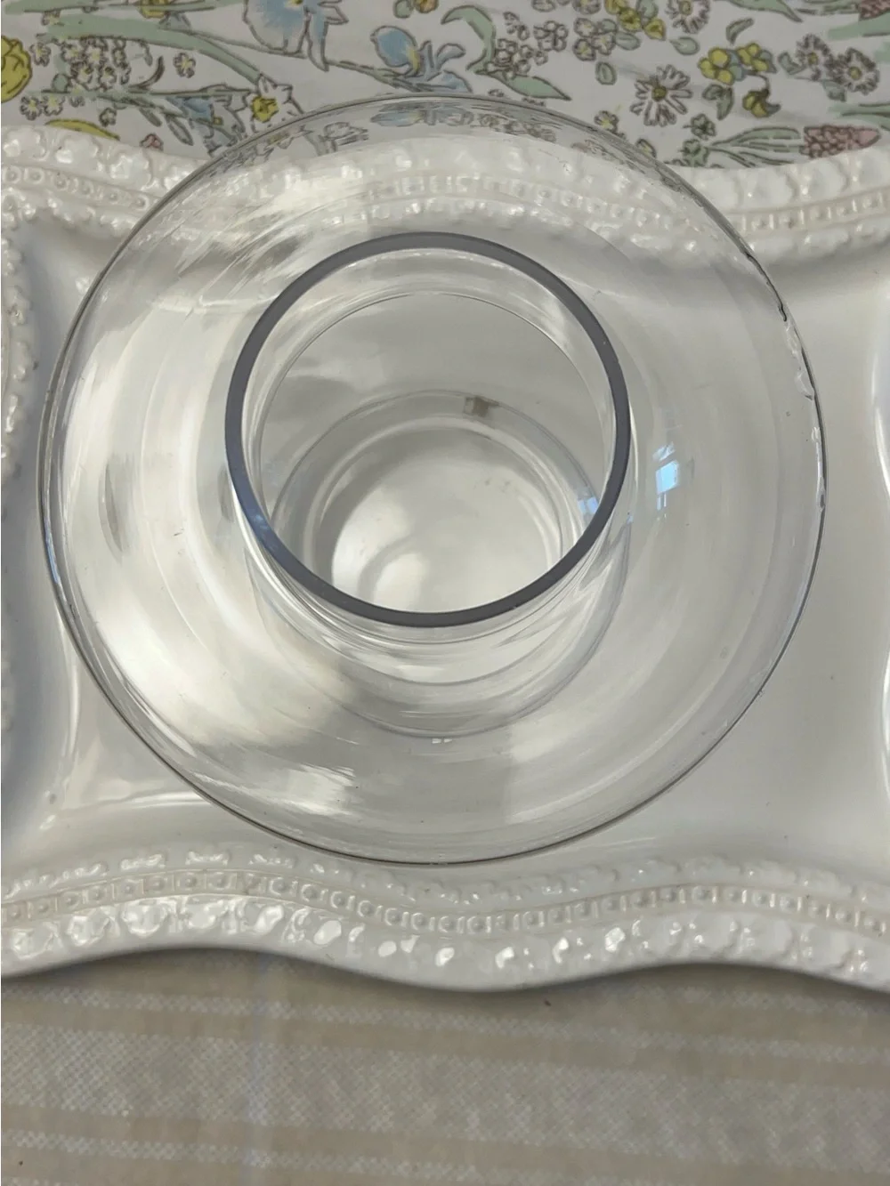 Clear glass mushroom style chimney globe